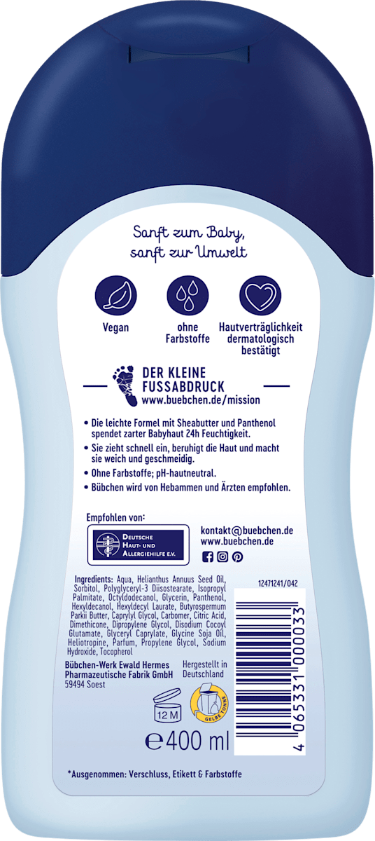 Bübchen Milk Sensitiv with Shea Butter & Panthenol 400 ml