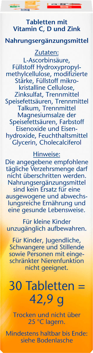 Doppelherz Aktiv Vitamin C 1000 + D3 + Zinc – 30 Depot Tablets