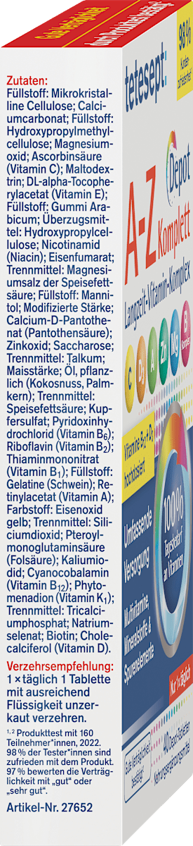 Tetesept A-Z Komplett Depot Multivitamin 40 Tablets