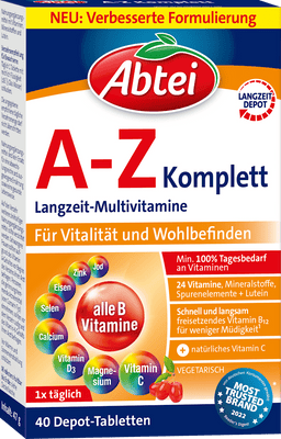 Abtei A-Z Komplett Complete Multivitamins 40 Depot Tablets