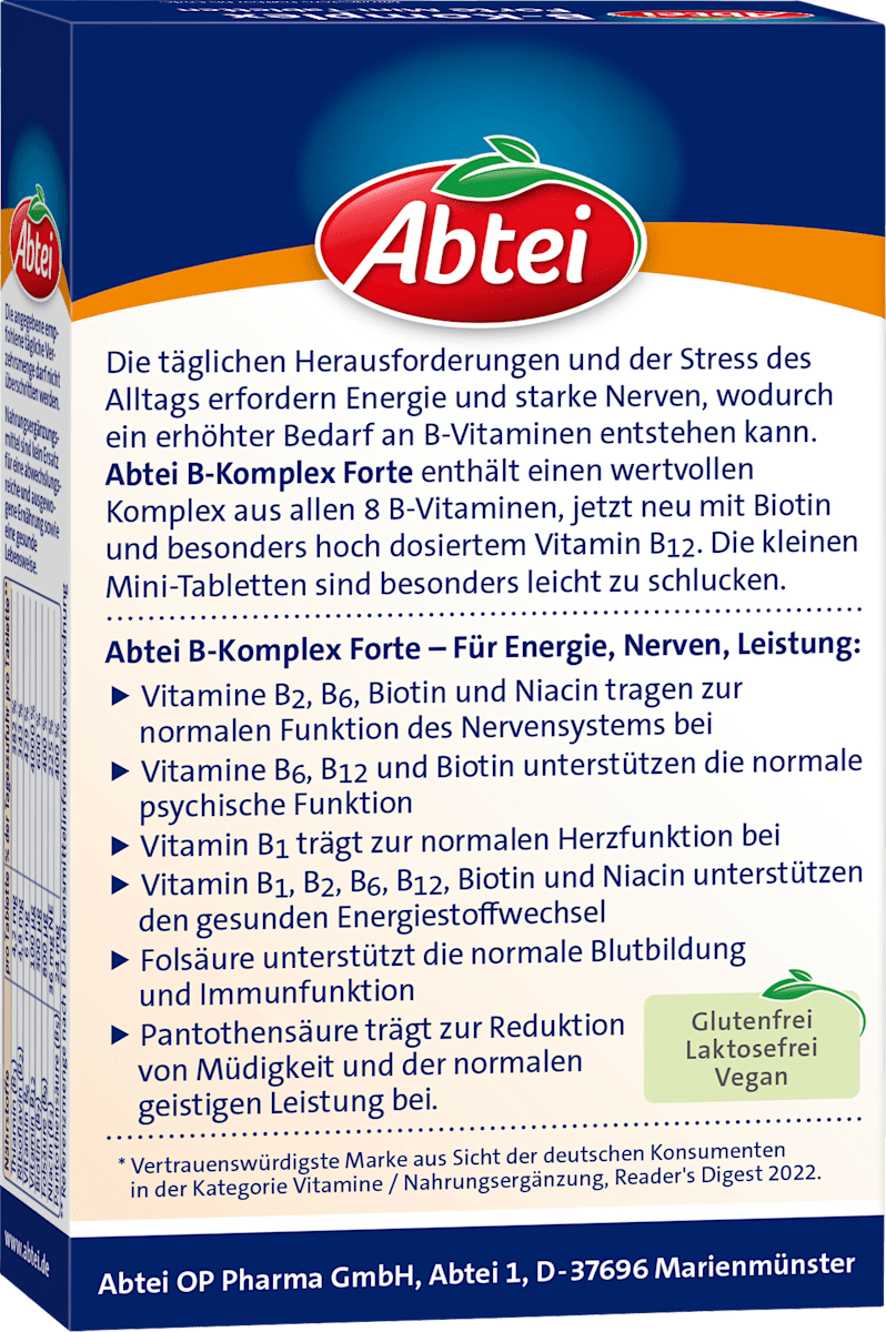 Abtei Vitamin B-Komplex Forte 50 Tablets