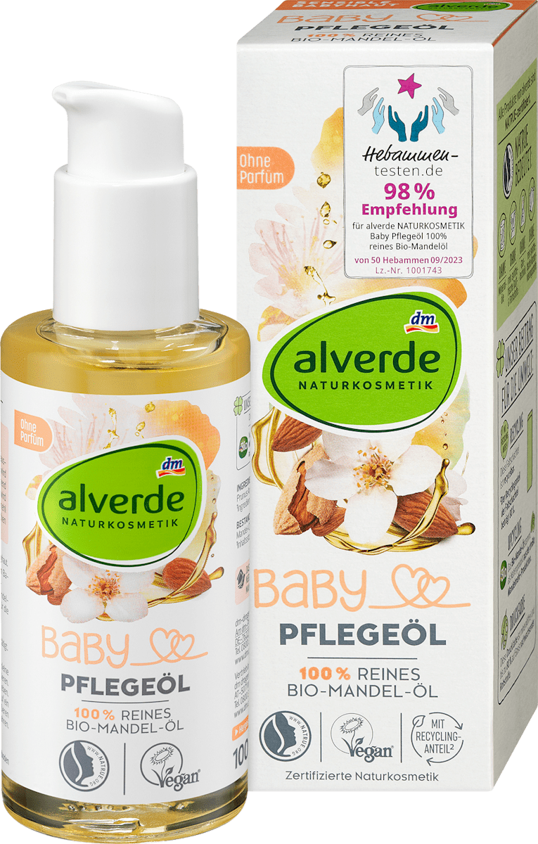 alverde NATURKOSMETIK – Baby Care Oil 100% Pure Organic Almond Oil 100ml