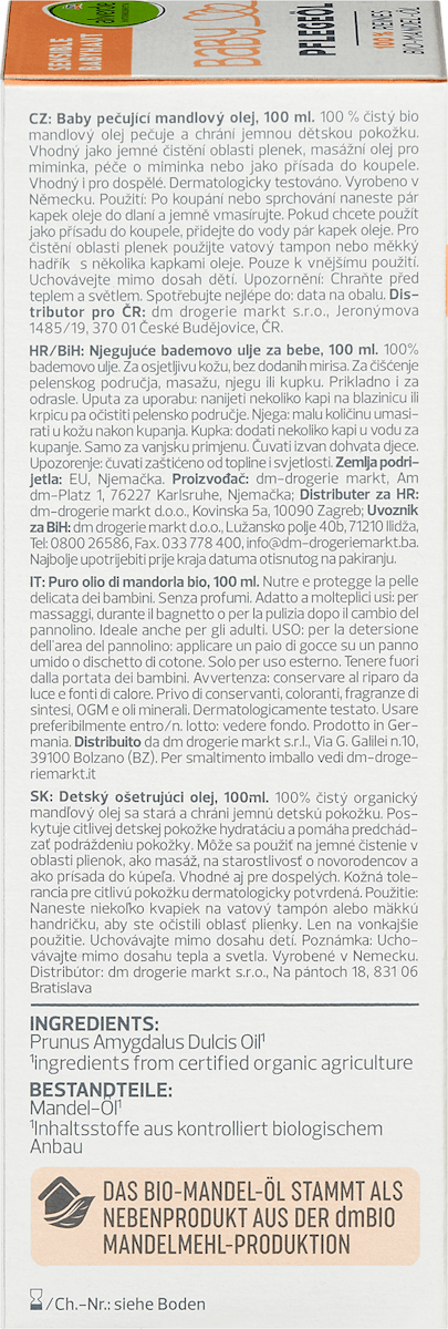 alverde NATURKOSMETIK – Baby Care Oil 100% Pure Organic Almond Oil 100ml