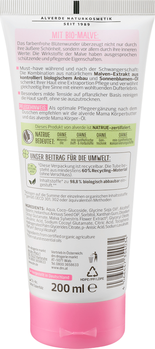 Alverde Mama Cremeöl-Dusche Bio-Malve 200 ml