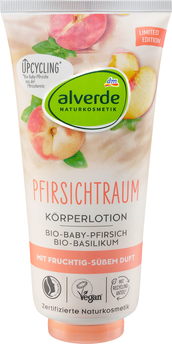 Alverde Pfirsichtraum Körperlotion with Organic Baby Peach & Organic Basil 200 ml