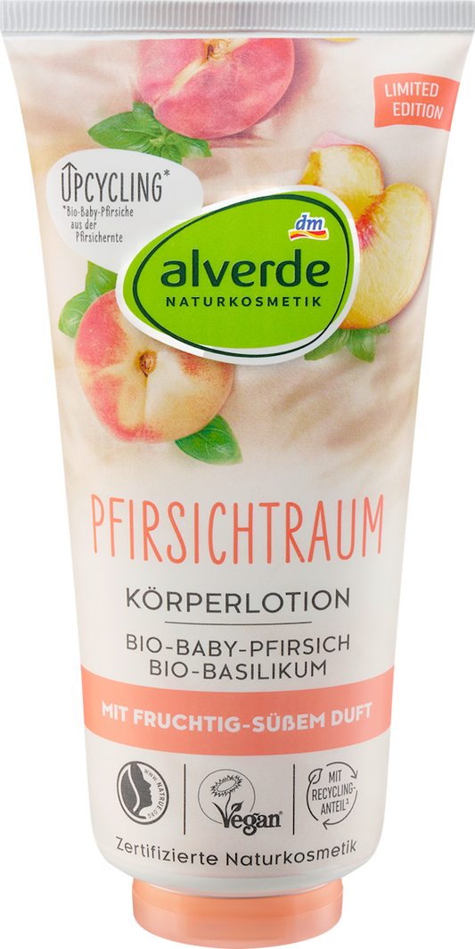 Alverde Pfirsichtraum Körperlotion with Organic Baby Peach & Organic Basil 200 ml