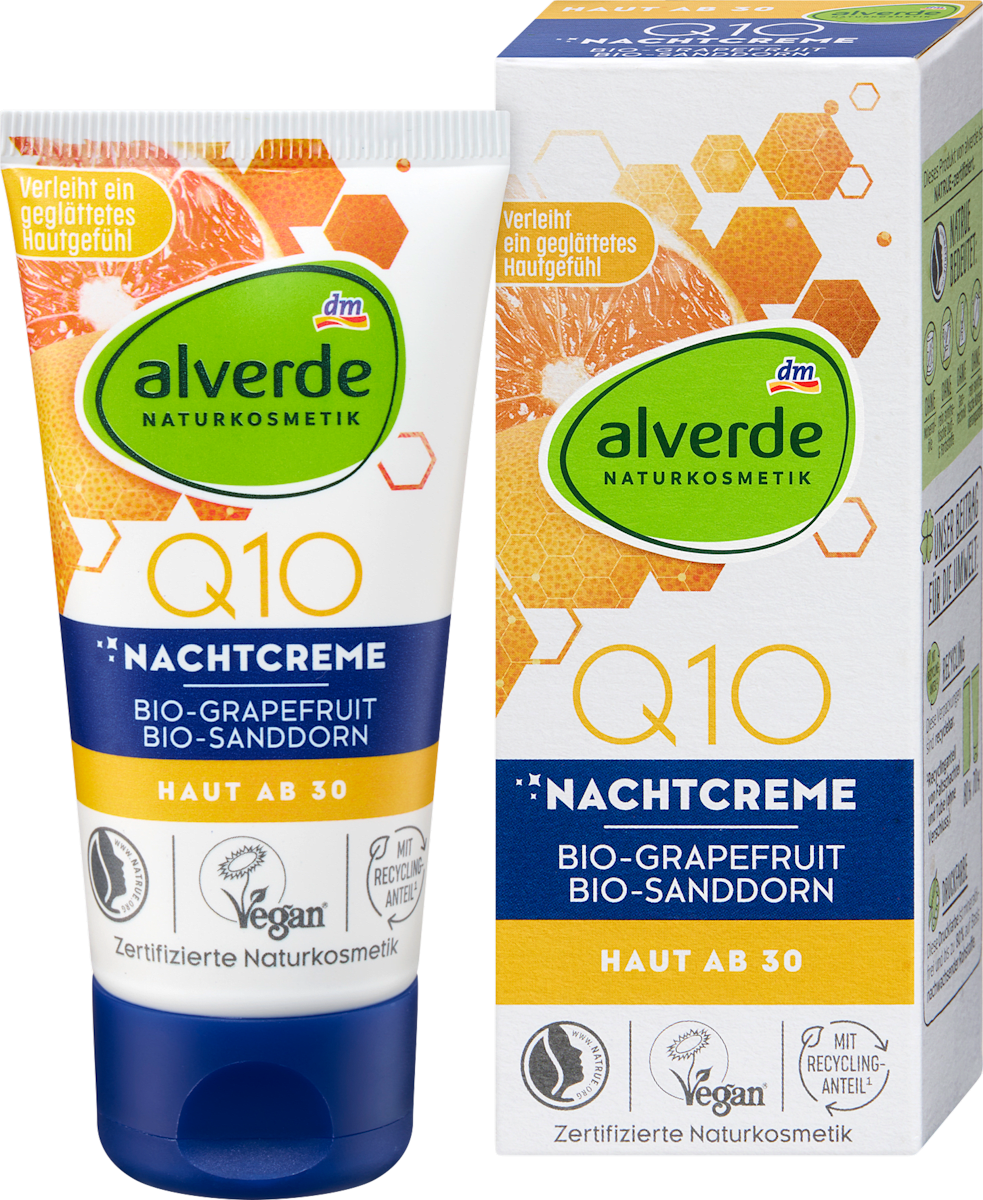 Alverde Q10 Night Cream with Organic Grapefruit & Sea Buckthorn 50ml
