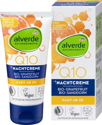 Alverde Q10 Night Cream with Organic Grapefruit & Sea Buckthorn 50ml