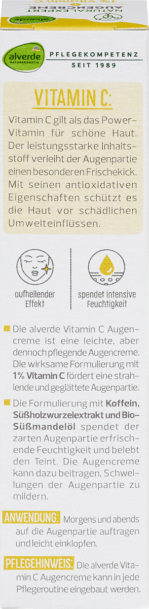 Alverde Natural Expert Eye Cream + 1% Vitamin C 15ml