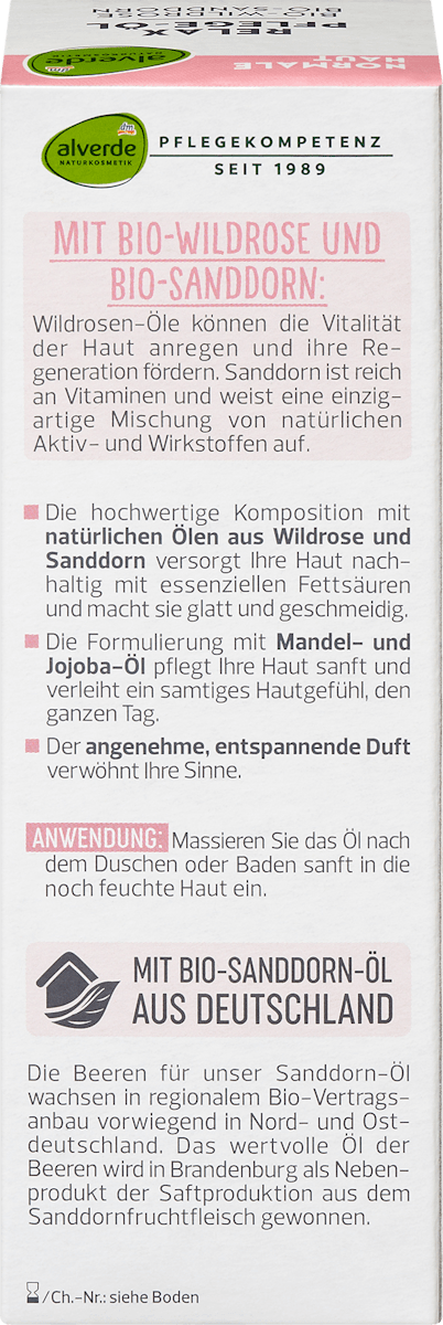 Alverde – Relax Care Oil (with Organic Wild Rose & Organic Sea Buckthorn) 100ml