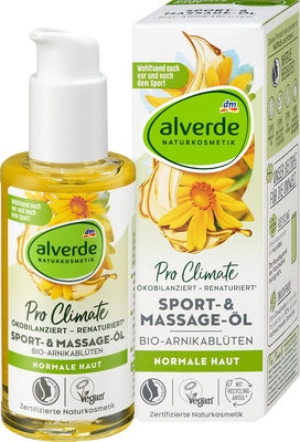 alverde NATURKOSMETIK – Pro Climate Sport & Massage Oil with Organic Arnica Blossoms 100ml