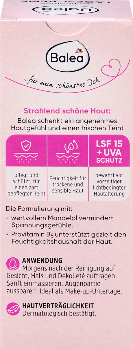 Balea Rich Day Cream with Almond Oil SPF 15 , 50ml