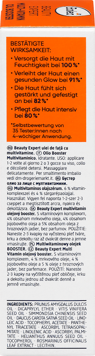 Balea Beauty Expert – Multi-Vitamin Oil Booster (6% Vitamin Complex + 4% Carrot Oil) 30ml