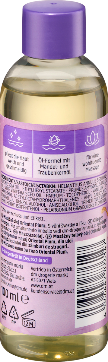 Balea – Oriental Plum Massage Oil (Limited Edition, Plum & Fig Scent) 100ml