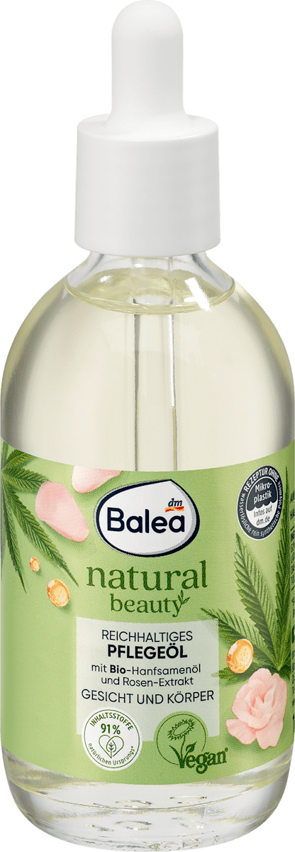 Balea Natural Beauty – Rich Care Oil (with Organic Hemp Seed Oil & Rose Extract) 100ml
