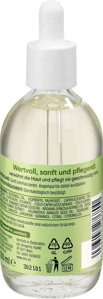 Balea Natural Beauty – Rich Care Oil (with Organic Hemp Seed Oil & Rose Extract) 100ml