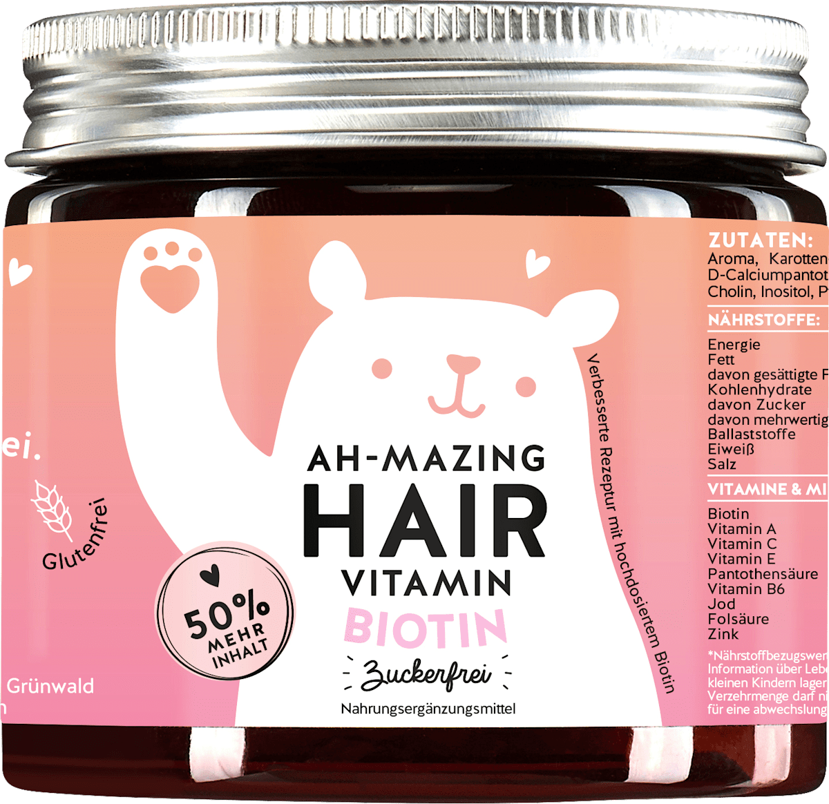 Ah-Mazing Hair Vitamin Biotin Sugar-Free Gummies – 45 Gummies, 112.5 g