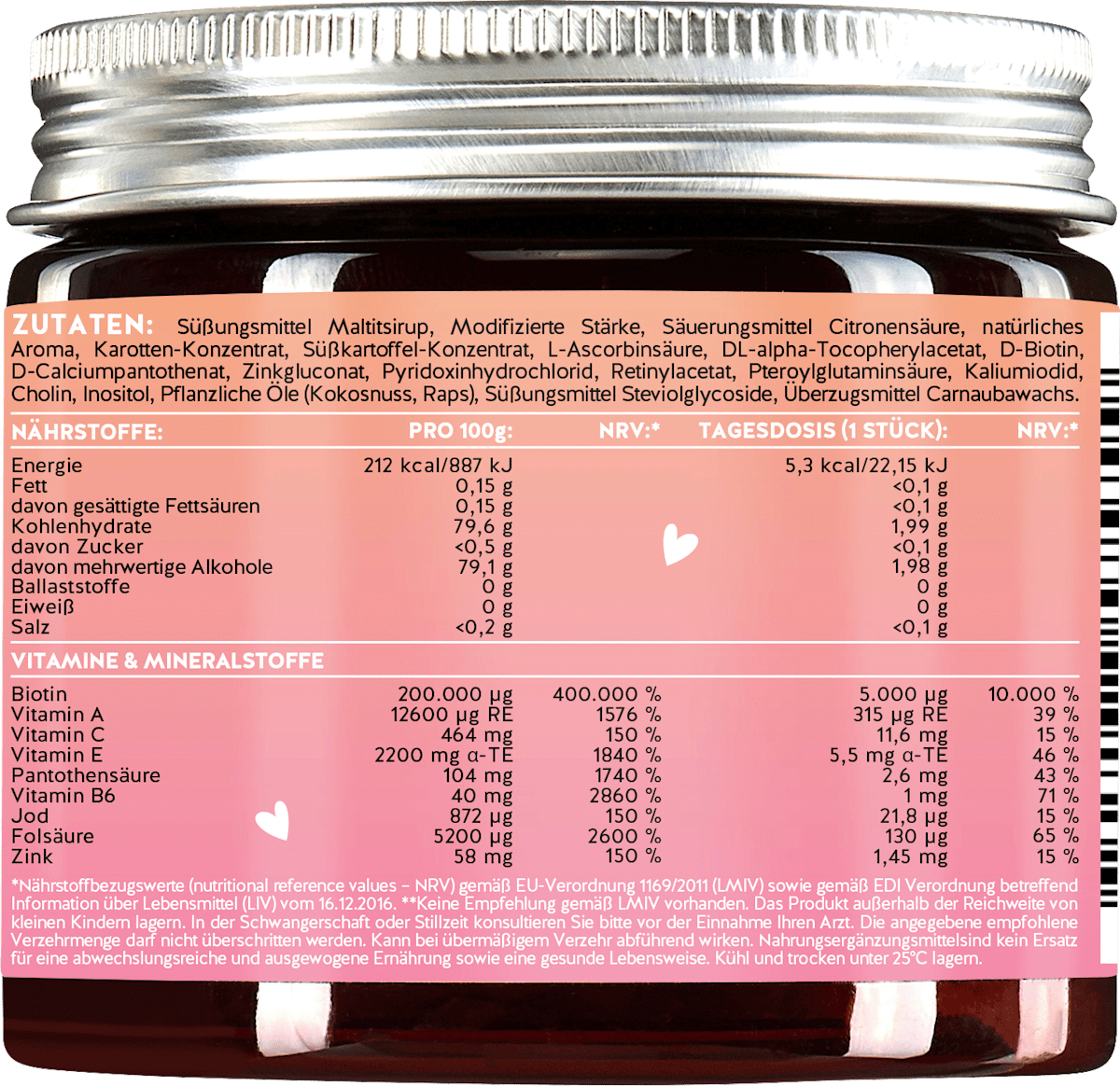 Ah-Mazing Hair Vitamin Biotin Sugar-Free Gummies – 45 Gummies, 112.5 g