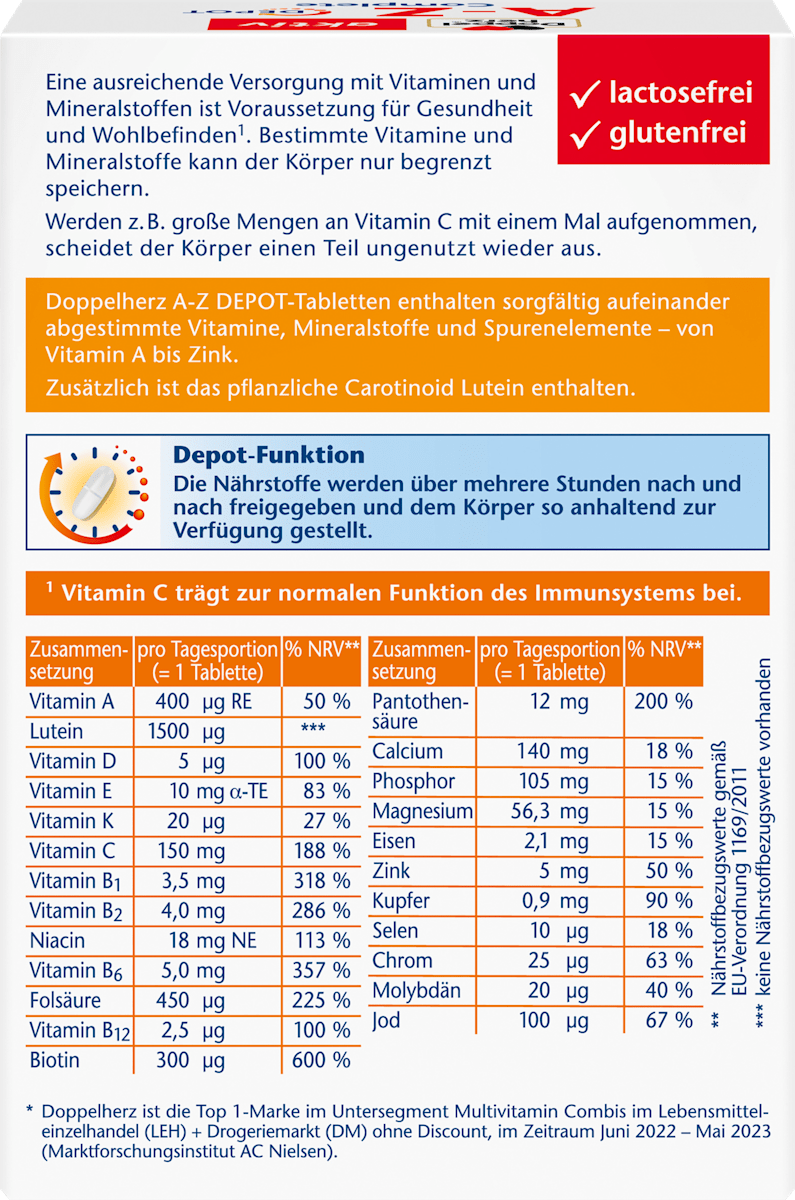 Doppelherz A-Z Depot Complete Multivitamin 40 Depot Tablets