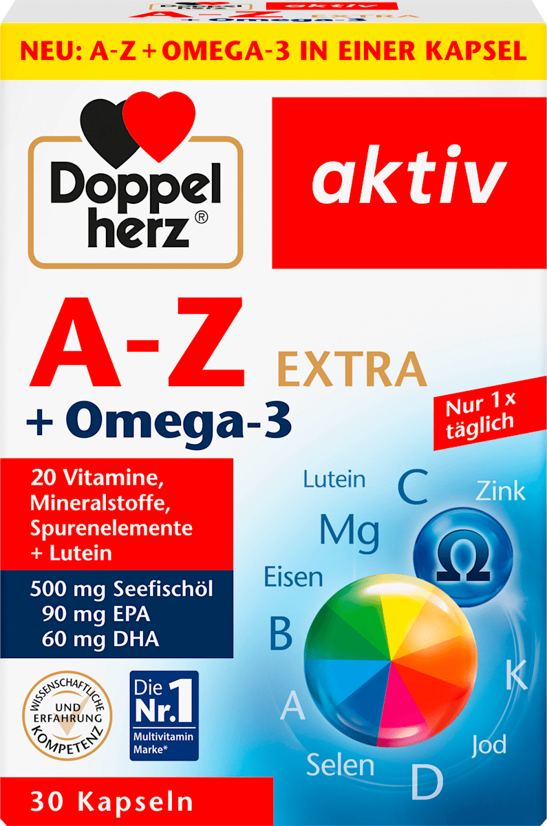 Doppelherz A-Z Extra + Omega-3, 30 Capsules