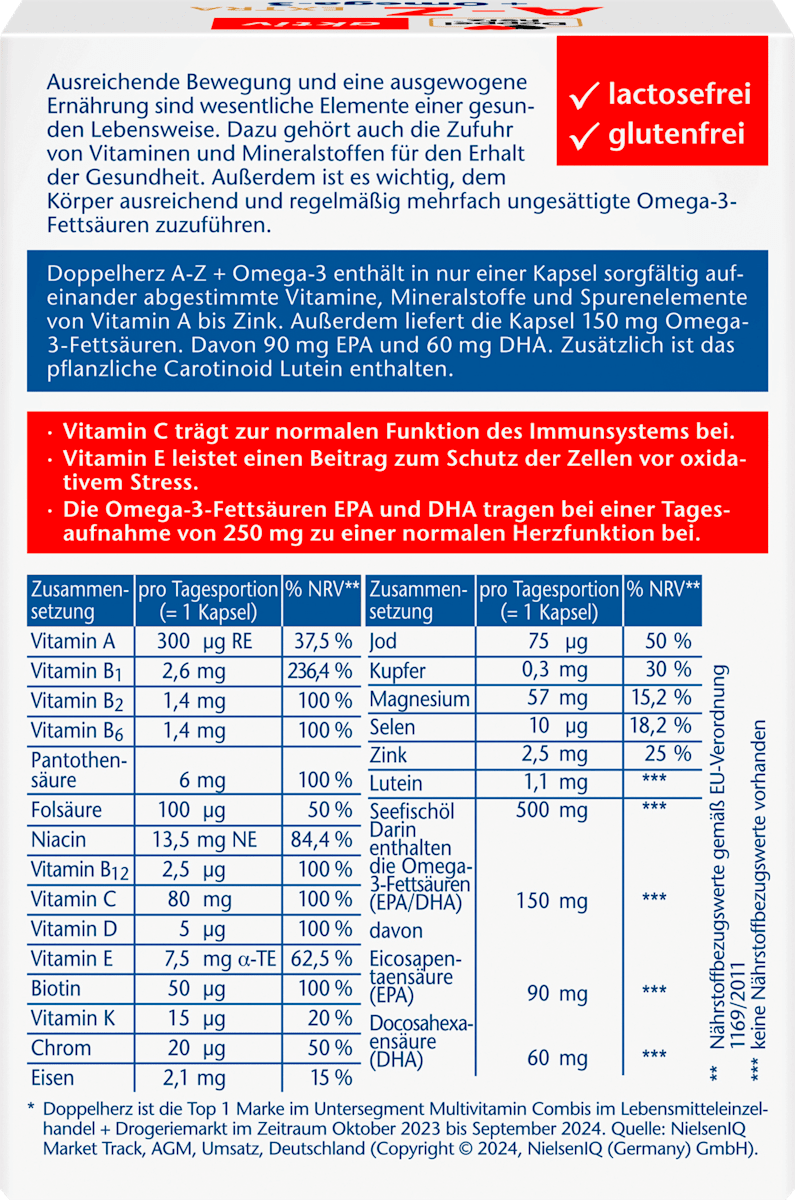 Doppelherz A-Z Extra + Omega-3, 30 Capsules