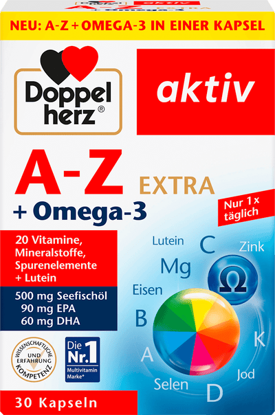 Doppelherz A-Z Extra + Omega-3, 30 Capsules