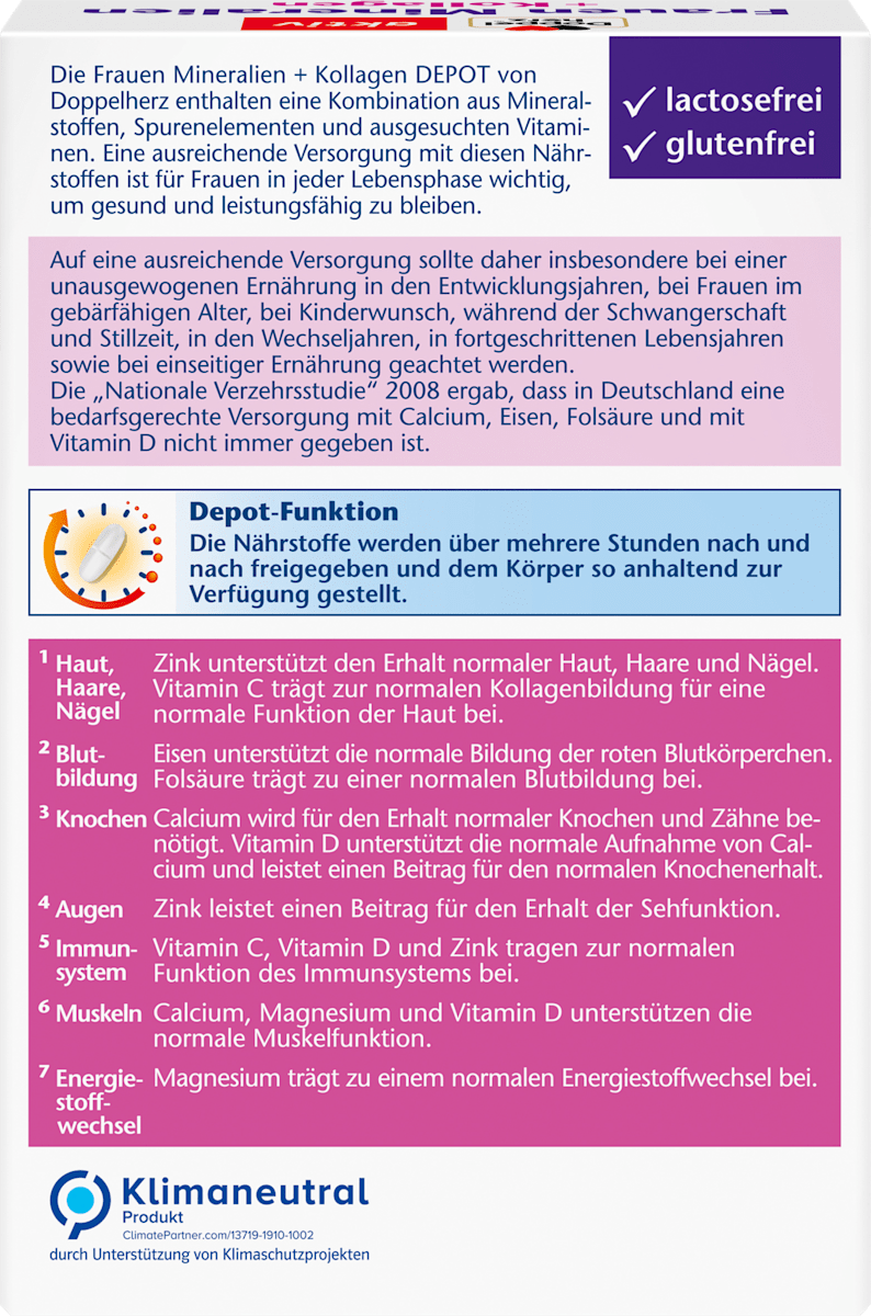 Doppelherz Frauen Mineral & Collagen – 30 Depot-Tabletten