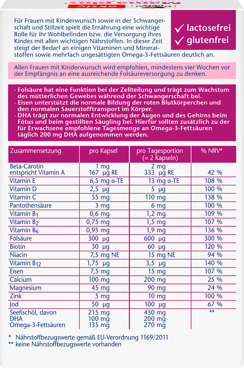Doppelherz Mama Plus mit DHA + Folsäure – 30 Capsules