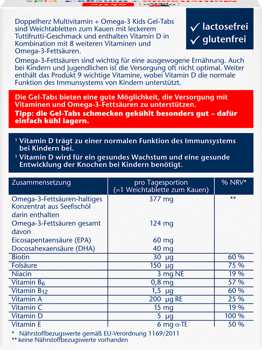 Doppelherz Aktiv Multivitamin + Omega-3 Kids 27 Gel-Tabs