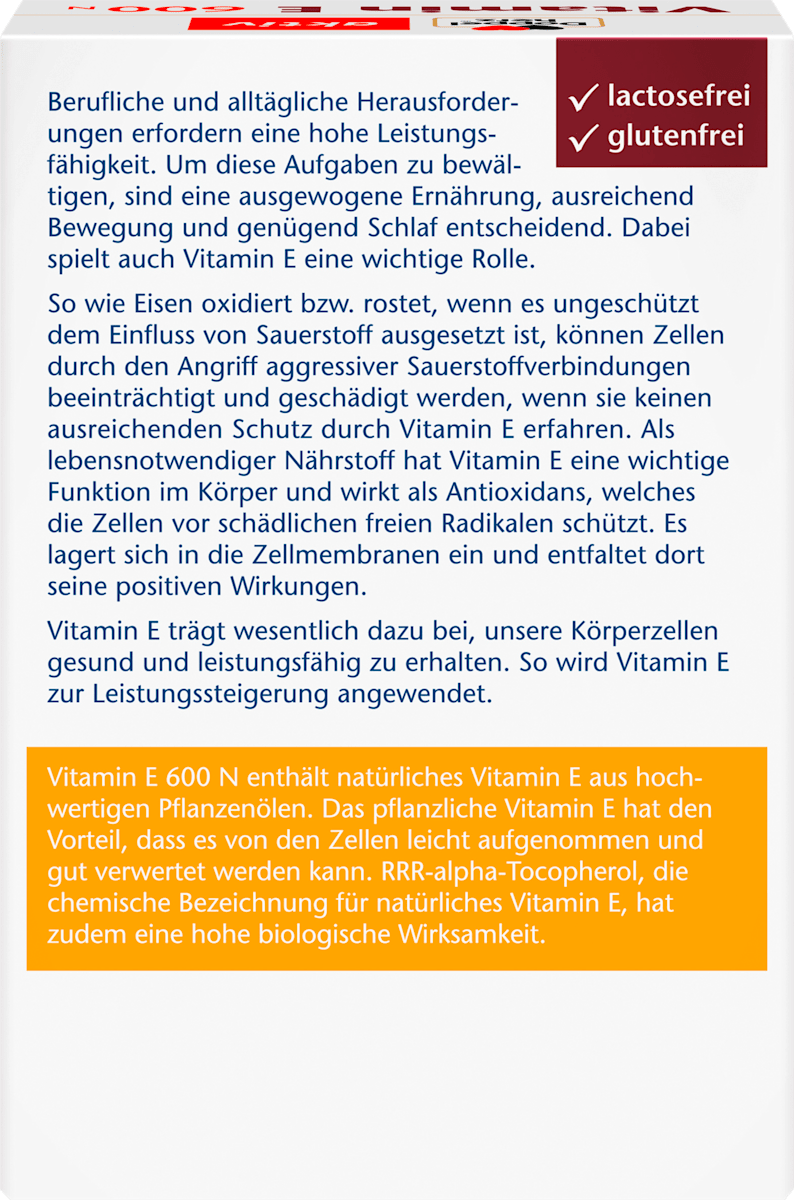 Doppelherz Aktiv Vitamin E 600 N – 40 Capsules