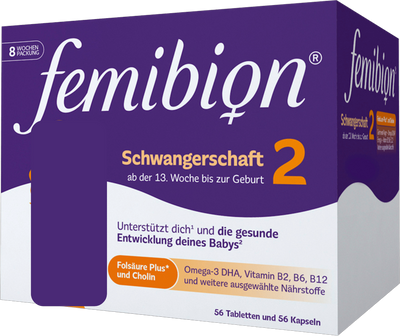 Femibion Pregnancy 2 56 Tablets + 56 Capsules = 112 Pieces (8-Week Supply)
