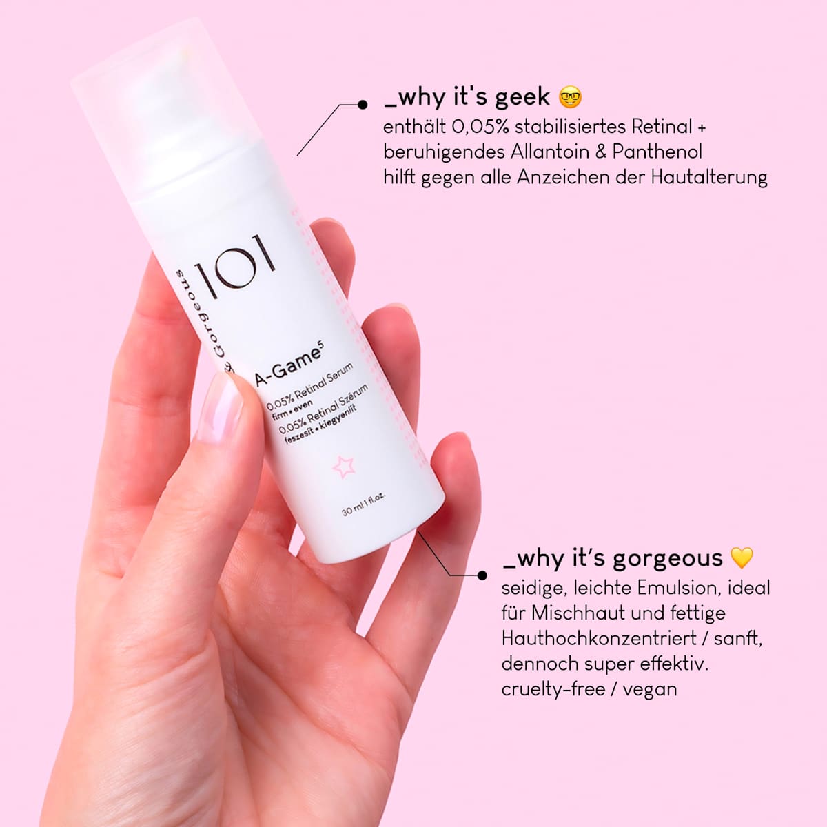 Geek & Gorgeous A-Game 5 (0.05% Retinal Serum) 30ml