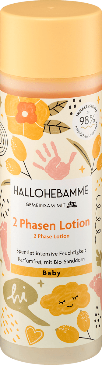 HALLOHEBAMME Baby Lotion 2 Phasen – with Organic Sea Buckthorn 200 ml