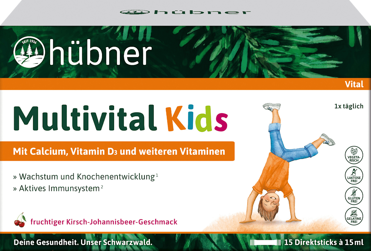 Hübner Multivital Kids, liquid sticks (15 x 15ml)