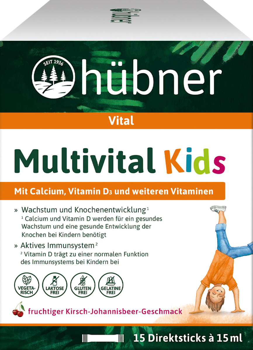 Hübner Multivital Kids, liquid sticks (15 x 15ml)