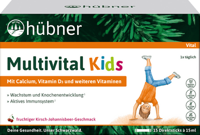 Hübner Multivital Kids, liquid sticks (15 x 15ml)