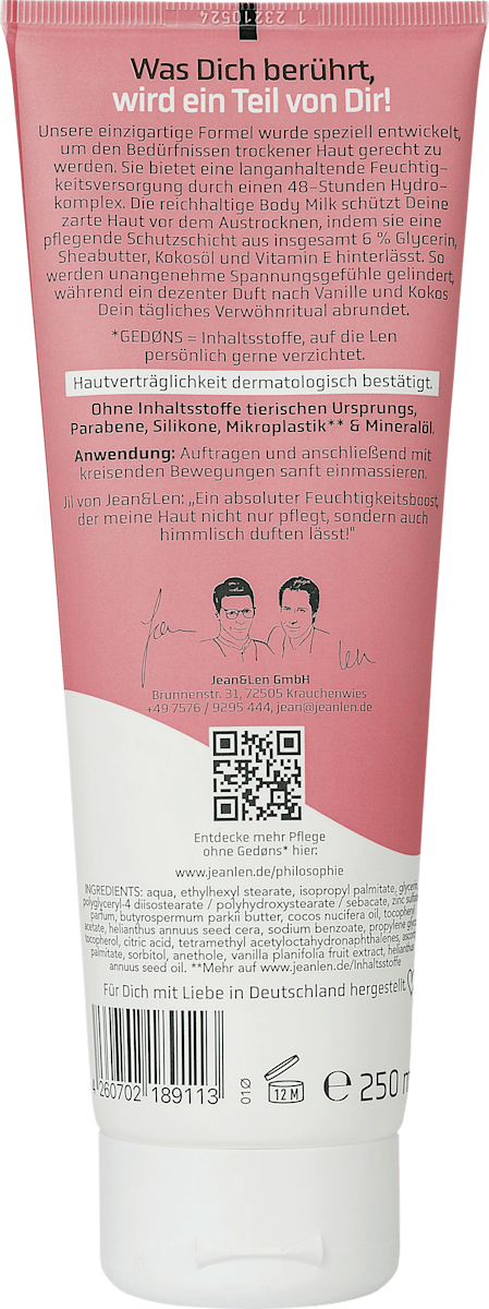 Jean & Len Body Milk – Shea & Supreme Hydration 250ml