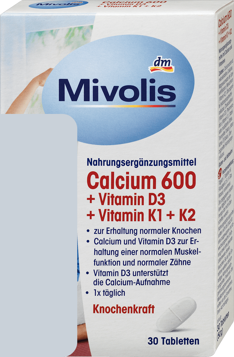 Mivolis Calcium 600 + Vitamin D3 + Vitamin K1 + K2 – 30 Tablets