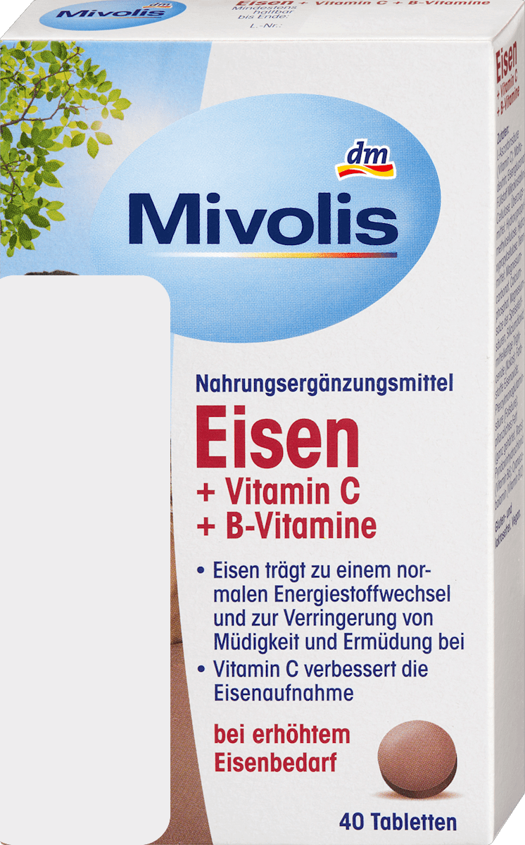 Mivolis Iron + Vitamin C + B Vitamins – 40 Tablets