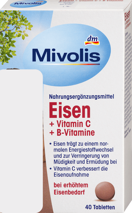 Mivolis Iron + Vitamin C + B Vitamins – 40 Tablets