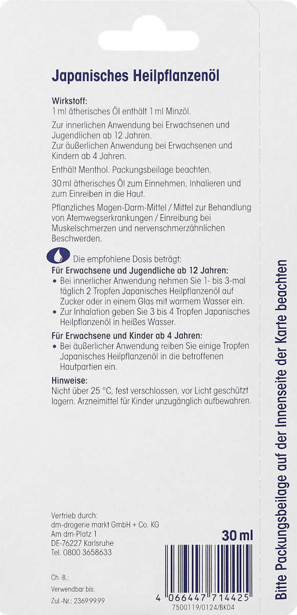 Mivolis – Japanese Medicinal Herbal Oil (with Peppermint Oil) 30ml