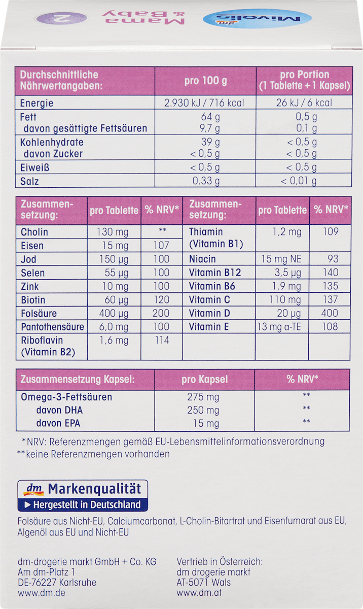 Mivolis Mama & Baby 2 30 Tablets + 30 Soft Capsules