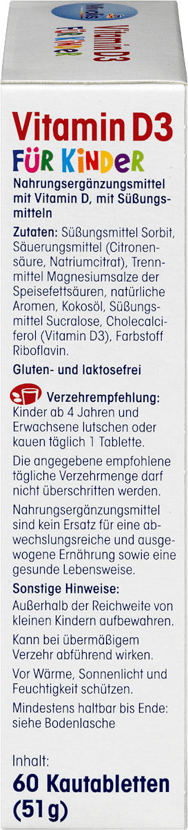 Mivolis Vitamin D3 for Kids – 60 Fruit-Flavored Chewable Tablets