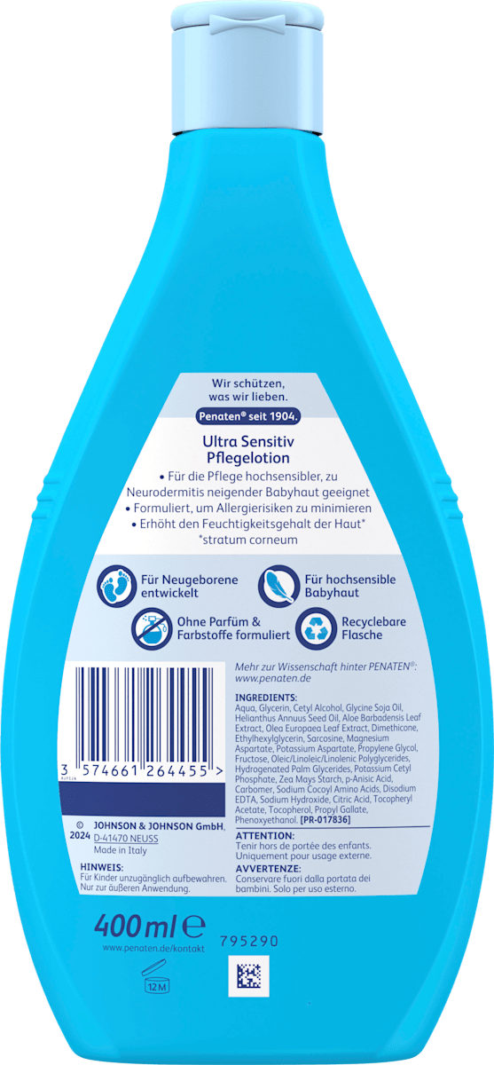 Penaten Baby Ultra Sensitiv Pflegelotion – Perfume-Free 400 ml