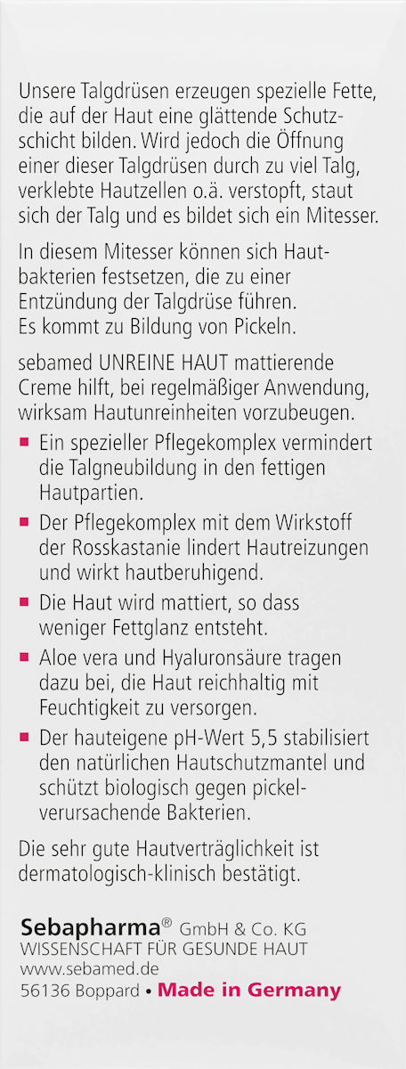 Sebamed Clear Face Mattifying Cream 50ml