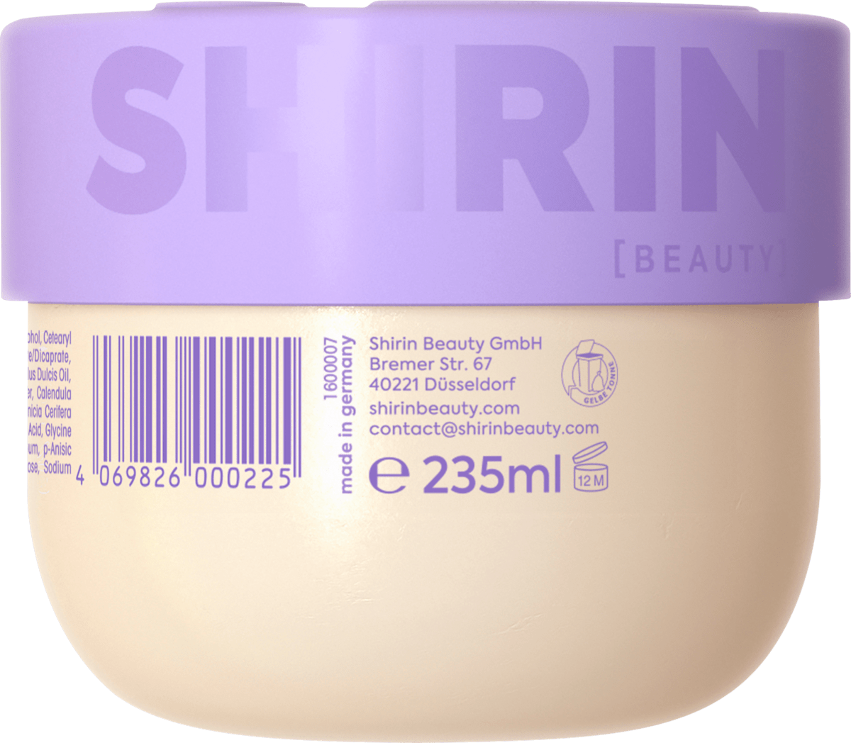 Shirin Beauty Body Butter – Creamy Blueberry Caramel Bliss 235ml