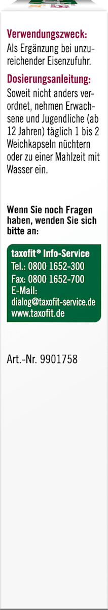 Taxofit Iron + Vitamin C – 40 Capsules