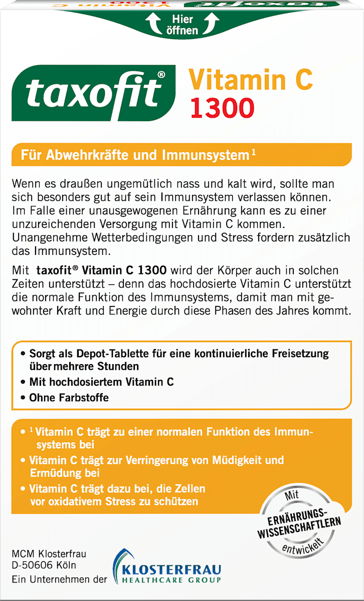 Taxofit Vitamin C 1300 Depot – 30 Tablets