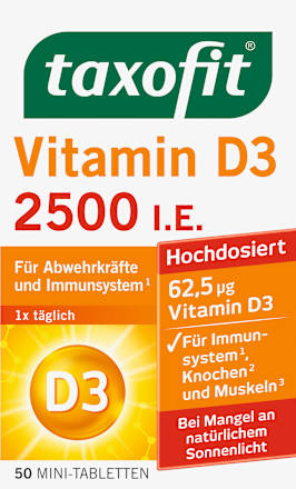 Taxofit Vitamin D3 2500 I.U. – 50 Mini-Tablets
