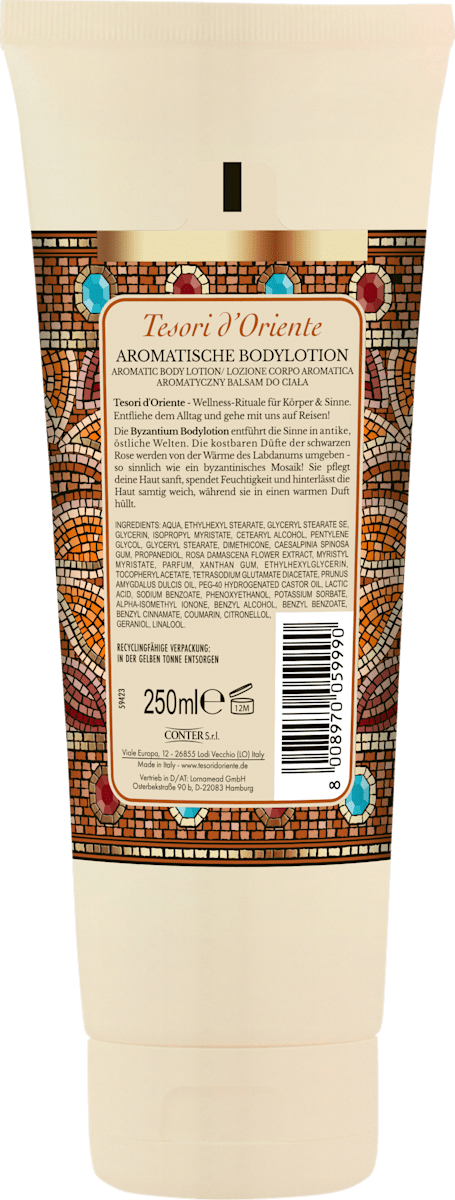 Tesori d’Oriente Byzantium – Aromatic Body Lotion (Black Rose & Labdanum) 250ml